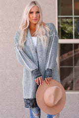 Heathered Open Front Longline Cardigan - SHE BADDY© ONLINE WOMEN FASHION & CLOTHING STORE