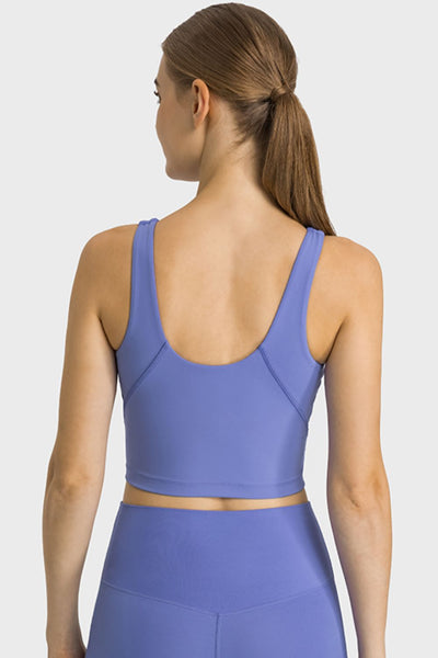 Feel Like Skin Highly Stretchy Cropped Sports Tank - SHE BADDY© ONLINE WOMEN FASHION & CLOTHING STORE