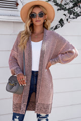 Heathered Open Front Longline Cardigan - SHE BADDY© ONLINE WOMEN FASHION & CLOTHING STORE