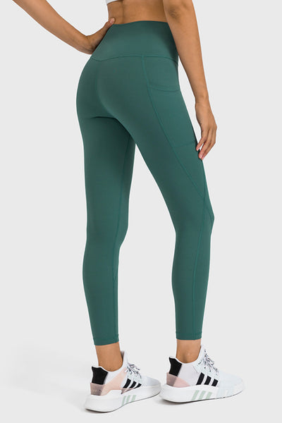 High Rise Yoga Leggings with Side Pocket - SHE BADDY© ONLINE WOMEN FASHION & CLOTHING STORE