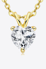 1 Carat Moissanite Heart-Shaped Pendant Necklace - SHE BADDY© ONLINE WOMEN FASHION & CLOTHING STORE