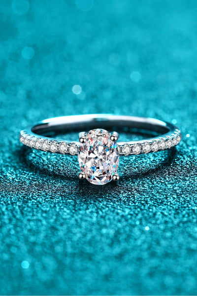 925 Sterling Silver Inlaid 1 Carat Moissanite Ring - SHE BADDY© ONLINE WOMEN FASHION & CLOTHING STORE