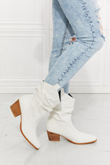 MMShoes Better in Texas Scrunch Cowboy Boots in White - SHE BADDY© ONLINE WOMEN FASHION & CLOTHING STORE
