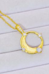 Inlaid Zircon and Natural Moonstone Pendant Necklace - SHE BADDY© ONLINE WOMEN FASHION & CLOTHING STORE