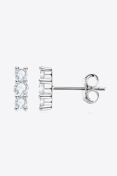 Heartbeat Rhythm 925 Sterling Silver Moissanite Stud Earrings - SHE BADDY© ONLINE WOMEN FASHION & CLOTHING STORE