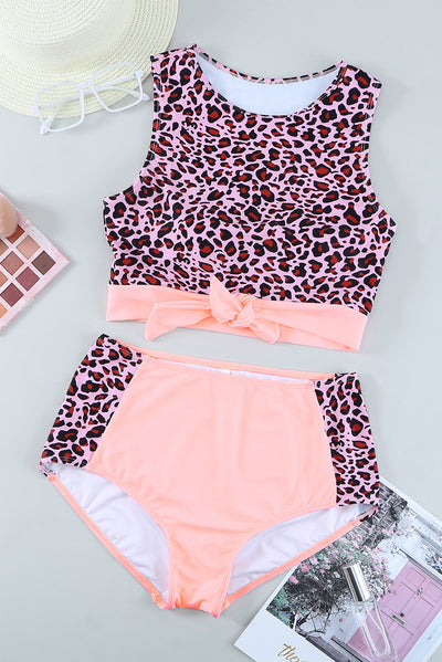 Leopard Tie-Knot High Waist Bikini Set - SHE BADDY© ONLINE WOMEN FASHION & CLOTHING STORE
