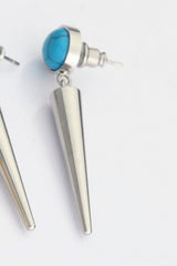 18K Stainless Steel Turquoise Drop Earrings - SHE BADDY© ONLINE WOMEN FASHION & CLOTHING STORE