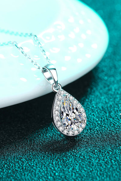 Moissanite Teardrop Pendant Necklace - SHE BADDY© ONLINE WOMEN FASHION & CLOTHING STORE