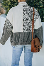 Leopard Color Block Button-Up Corduroy Shacket - SHE BADDY© ONLINE WOMEN FASHION & CLOTHING STORE