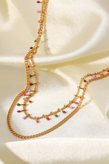 18K Gold-Plated Double-Layered Stainless Steel Necklace - SHE BADDY© ONLINE WOMEN FASHION & CLOTHING STORE