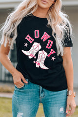 HOWDY Cowboy Boots Graphic Tee - SHE BADDY© ONLINE WOMEN FASHION & CLOTHING STORE