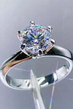 925 Sterling Silver 3 Carat Moissanite 6-Prong Ring - SHE BADDY© ONLINE WOMEN FASHION & CLOTHING STORE