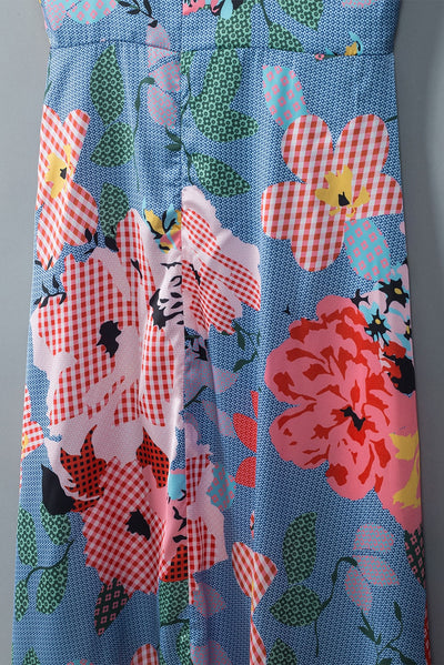 Floral Tied Cutout Split Spaghetti Strap Dress - SHE BADDY© ONLINE WOMEN FASHION & CLOTHING STORE