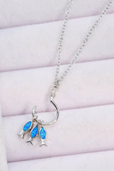 Opal Fish 925 Sterling Silver Necklace - SHE BADDY© ONLINE WOMEN FASHION & CLOTHING STORE