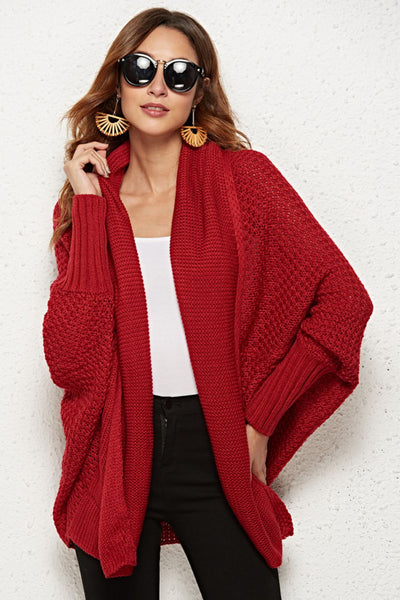 Open Front Dolman Sleeve Longline Cardigan - SHE BADDY© ONLINE WOMEN FASHION & CLOTHING STORE