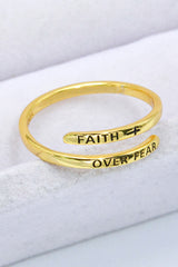 FAITH OVER FEAR Bypass Ring - SHE BADDY© ONLINE WOMEN FASHION & CLOTHING STORE