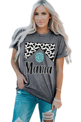 MAMA Graphic Cuffed Sleeve Round Neck Tee - SHE BADDY© ONLINE WOMEN FASHION & CLOTHING STORE