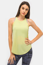 Cut Out Back Sports Tank Top - SHE BADDY© ONLINE WOMEN FASHION & CLOTHING STORE