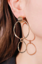 Double Hoop Zinc Alloy Drop Earrings - SHE BADDY© ONLINE WOMEN FASHION & CLOTHING STORE
