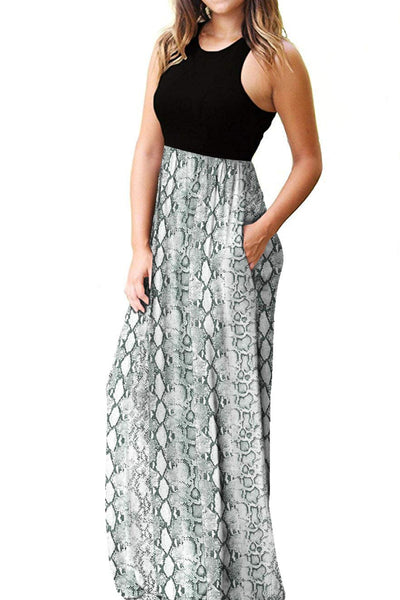 Empire Waist Sleeveless Dress with Pockets - SHE BADDY© ONLINE WOMEN FASHION & CLOTHING STORE