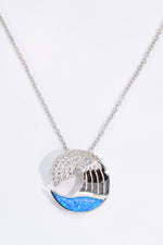 Opal and Zircon Wave Pendant Necklace - SHE BADDY© ONLINE WOMEN FASHION & CLOTHING STORE