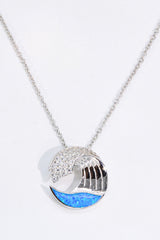 Opal and Zircon Wave Pendant Necklace - SHE BADDY© ONLINE WOMEN FASHION & CLOTHING STORE