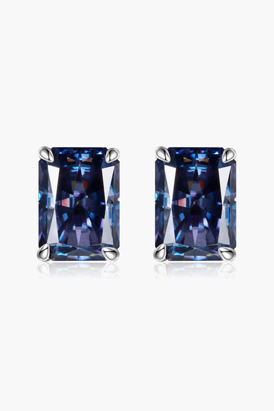 2 Carat Rectangle Moissanite 4-Prong Stud Earrings - SHE BADDY© ONLINE WOMEN FASHION & CLOTHING STORE