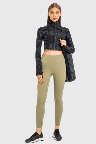 Zip Front Cropped Sports Jacket - SHE BADDY© ONLINE WOMEN FASHION & CLOTHING STORE