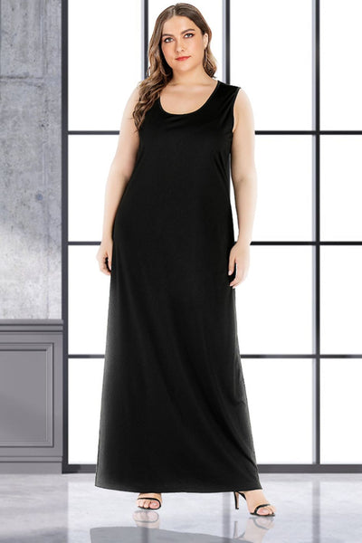 Plus Size Scoop Neck Maxi Tank Dress - SHE BADDY© ONLINE WOMEN FASHION & CLOTHING STORE
