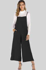 Full Size Cropped Wide Leg Overalls with Pockets - SHE BADDY© ONLINE WOMEN FASHION & CLOTHING STORE