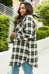 Plus Size Plaid Curved Hem Button Front Shirt - SHE BADDY© ONLINE WOMEN FASHION & CLOTHING STORE