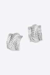 Textured Polished C-Hoop Earrings - SHE BADDY© ONLINE WOMEN FASHION & CLOTHING STORE