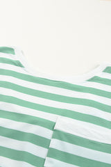 Striped Dropped Shoulder Longline Top - SHE BADDY© ONLINE WOMEN FASHION & CLOTHING STORE