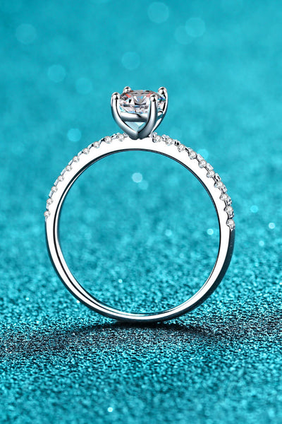 925 Sterling Silver Inlaid 1 Carat Moissanite Ring - SHE BADDY© ONLINE WOMEN FASHION & CLOTHING STORE