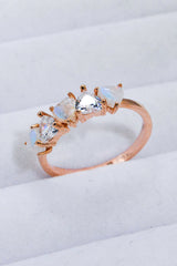 Moonstone and Zircon Heart Ring - SHE BADDY© ONLINE WOMEN FASHION & CLOTHING STORE