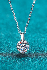 Minimalist 925 Sterling Silver Moissanite Pendant Necklace - SHE BADDY© ONLINE WOMEN FASHION & CLOTHING STORE