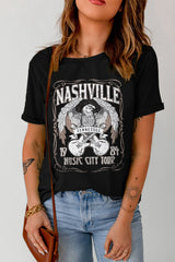 Graphic Round Neck Tee Shirt - SHE BADDY© ONLINE WOMEN FASHION & CLOTHING STORE