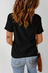 Graphic Round Neck Tee Shirt - SHE BADDY© ONLINE WOMEN FASHION & CLOTHING STORE