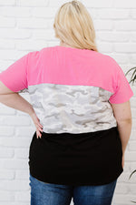 Plus Size Leopard Color Block T-Shirt - SHE BADDY© ONLINE WOMEN FASHION & CLOTHING STORE