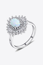 Modern 925 Sterling Silver Opal Halo Ring - SHE BADDY© ONLINE WOMEN FASHION & CLOTHING STORE