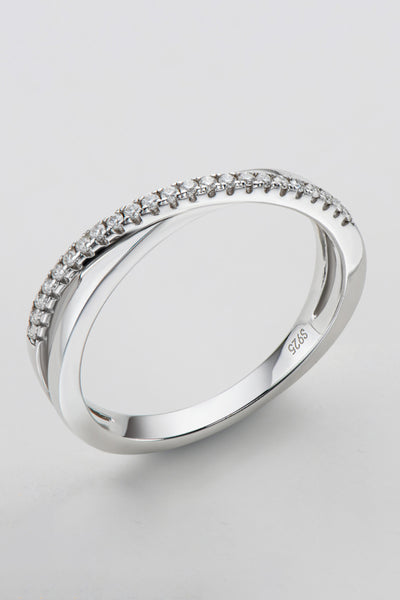 925 Sterling Silver Crisscross Moissanite Ring - SHE BADDY© ONLINE WOMEN FASHION & CLOTHING STORE