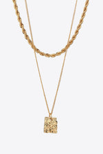 18K Gold Plated Double-Layered Twisted Pendant Necklace - SHE BADDY© ONLINE WOMEN FASHION & CLOTHING STORE