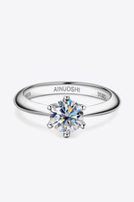 Wonderful Life 1 Carat Moissanite Platinum-Plated Ring - SHE BADDY© ONLINE WOMEN FASHION & CLOTHING STORE