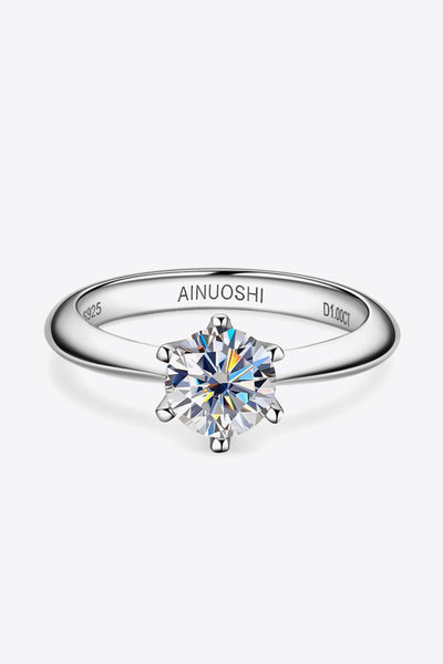 Wonderful Life 1 Carat Moissanite Platinum-Plated Ring - SHE BADDY© ONLINE WOMEN FASHION & CLOTHING STORE