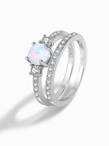 925 Sterling Silver Opal Split Shank Ring - SHE BADDY© ONLINE WOMEN FASHION & CLOTHING STORE