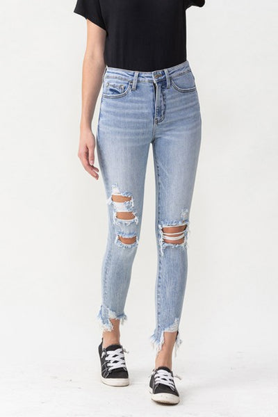 Lovervet Full Size Lauren Distressed High Rise Skinny Jeans - SHE BADDY© ONLINE WOMEN FASHION & CLOTHING STORE