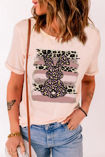 Easter Leopard Bunny Graphic T-Shirt - SHE BADDY© ONLINE WOMEN FASHION & CLOTHING STORE