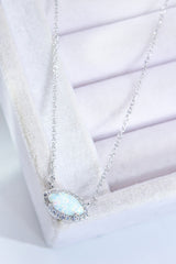 18k Rose Gold-Plated Opal Pendant Necklace - SHE BADDY© ONLINE WOMEN FASHION & CLOTHING STORE