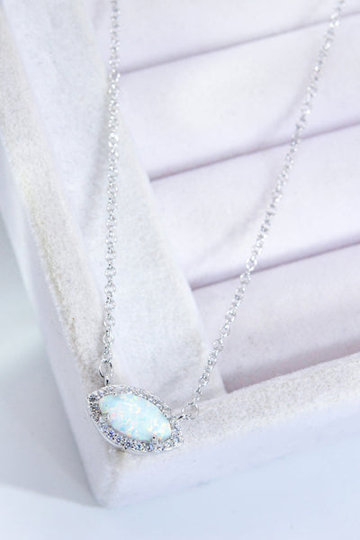 18k Rose Gold-Plated Opal Pendant Necklace - SHE BADDY© ONLINE WOMEN FASHION & CLOTHING STORE