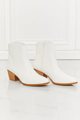 MMShoes Watertower Town Faux Leather Western Ankle Boots in White - SHE BADDY© ONLINE WOMEN FASHION & CLOTHING STORE